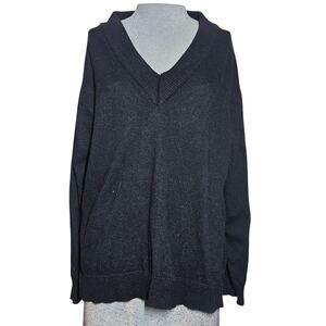 Nana Black Wool V Neck Sweater Size Medium